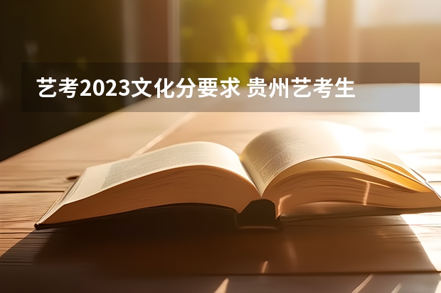 艺考2023文化分要求 贵州艺考生文化课分数线