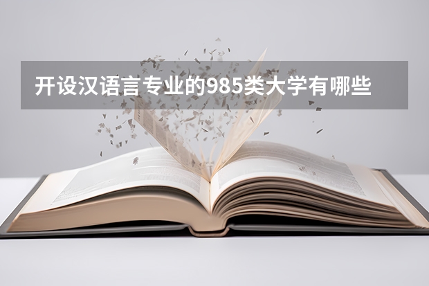 开设汉语言专业的985类大学有哪些