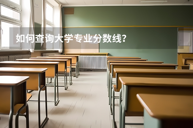 如何查询大学专业分数线？