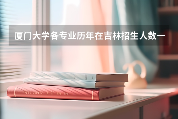 厦门大学各专业历年在吉林招生人数一览