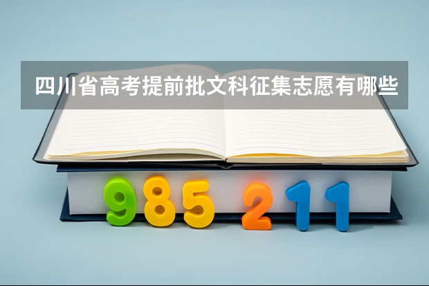 四川省高考提前批文科征集志愿有哪些院校