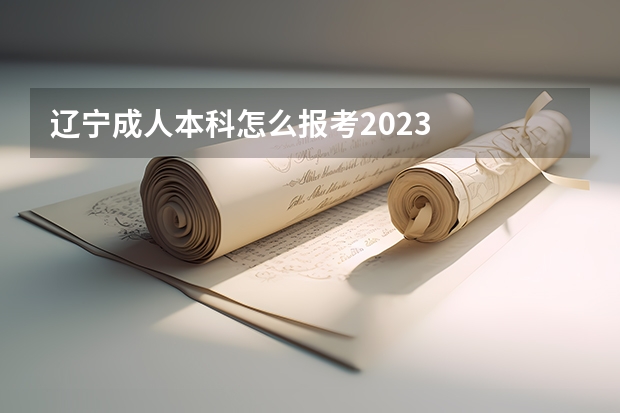 辽宁成人本科怎么报考2023